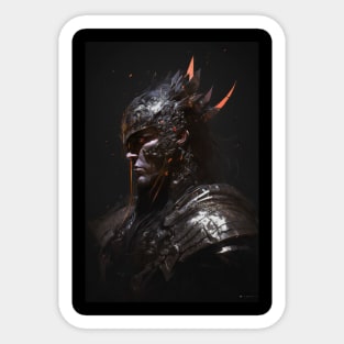 Warrior Portrait Fantasy Painting Dark Character Wild Spirit Epic Sticker